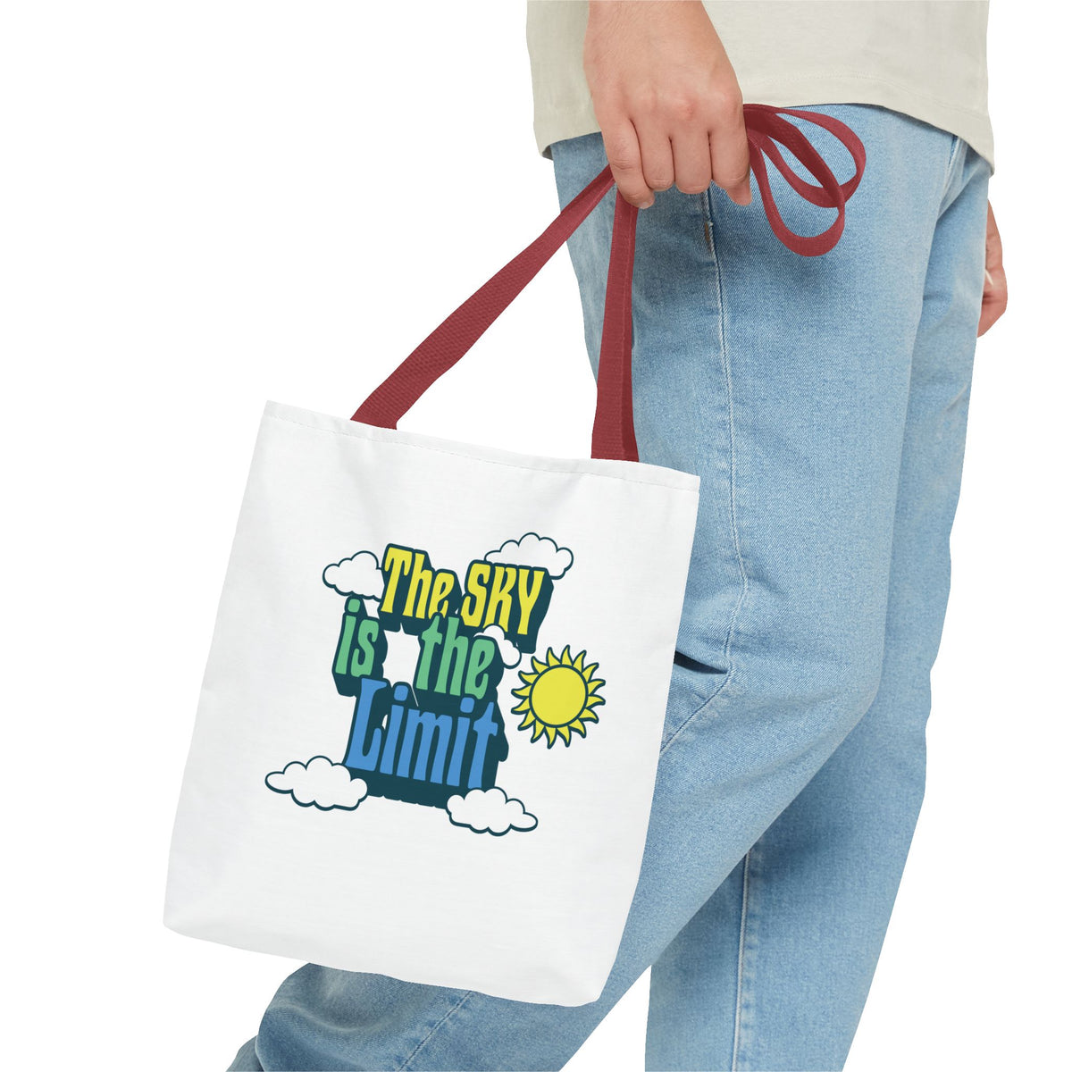 'The Sky Is The Limit' Tote Bag — Motivational Canvas Beach & Everyday Shopper