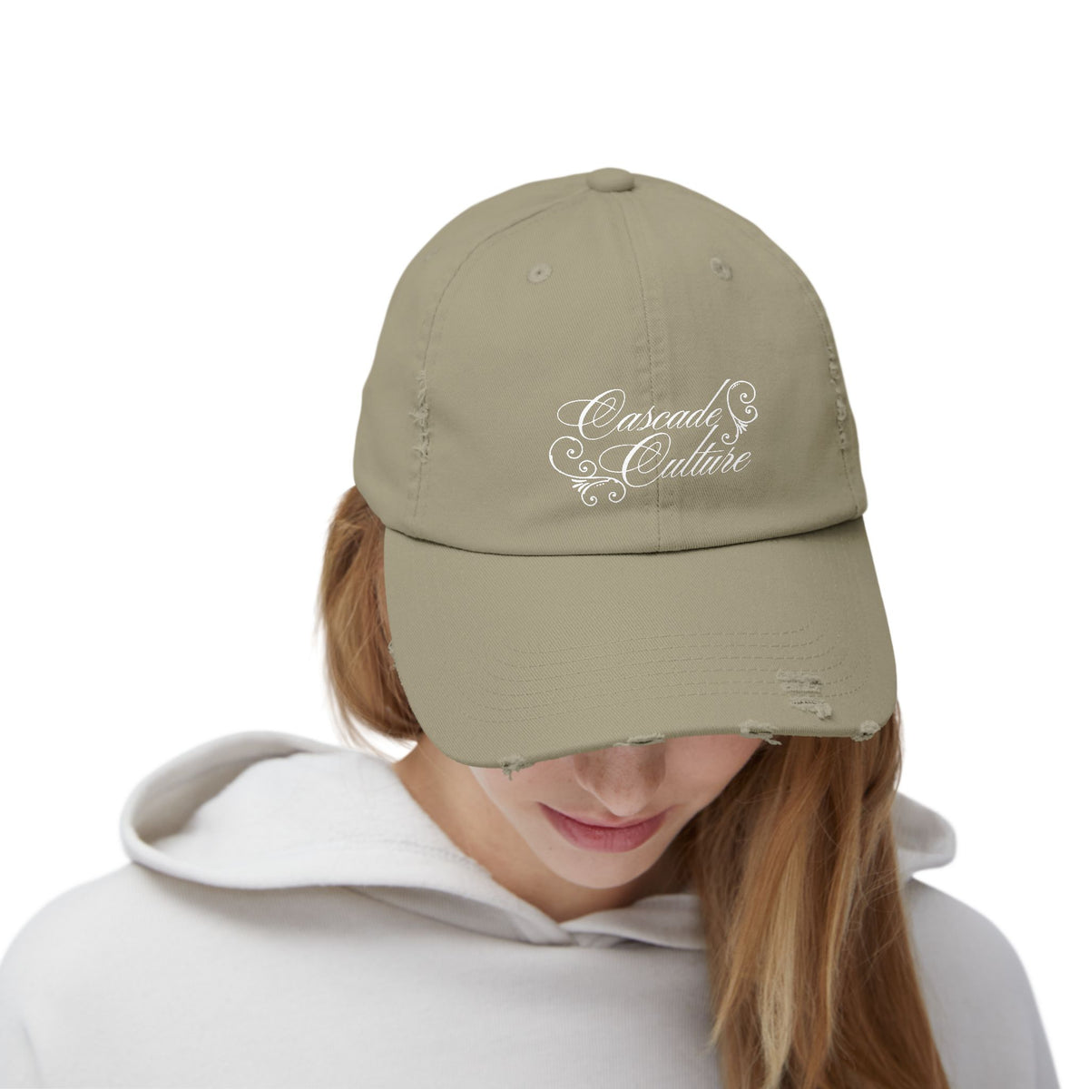 Distressed Embroidered Cap — 