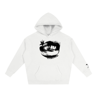 Oversize Fleeced Hoodie - Lip Print Hoodie