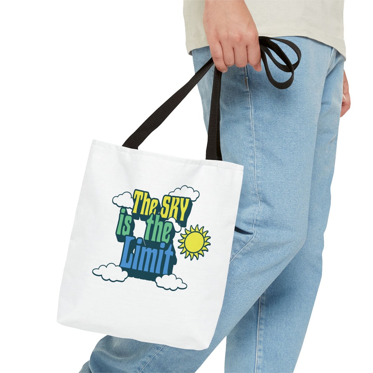 'The Sky Is The Limit' Tote Bag — Motivational Canvas Beach & Everyday Shopper
