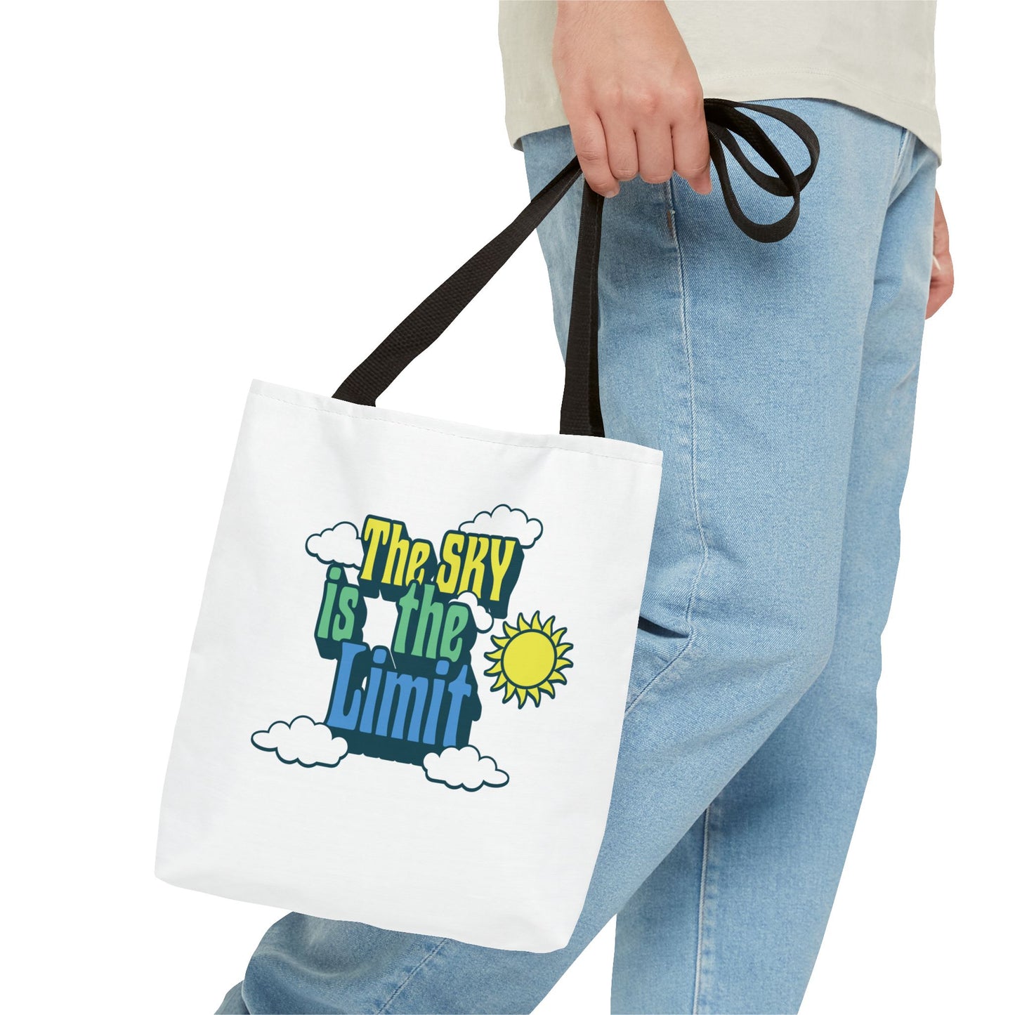 'The Sky Is The Limit' Tote Bag — Motivational Canvas Beach & Everyday Shopper