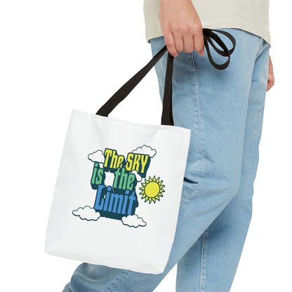 'The Sky Is The Limit' Tote Bag — Motivational Canvas Beach & Everyday Shopper