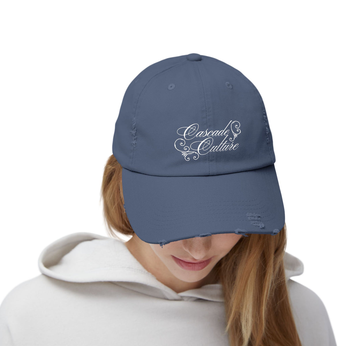 Distressed Embroidered Cap — 