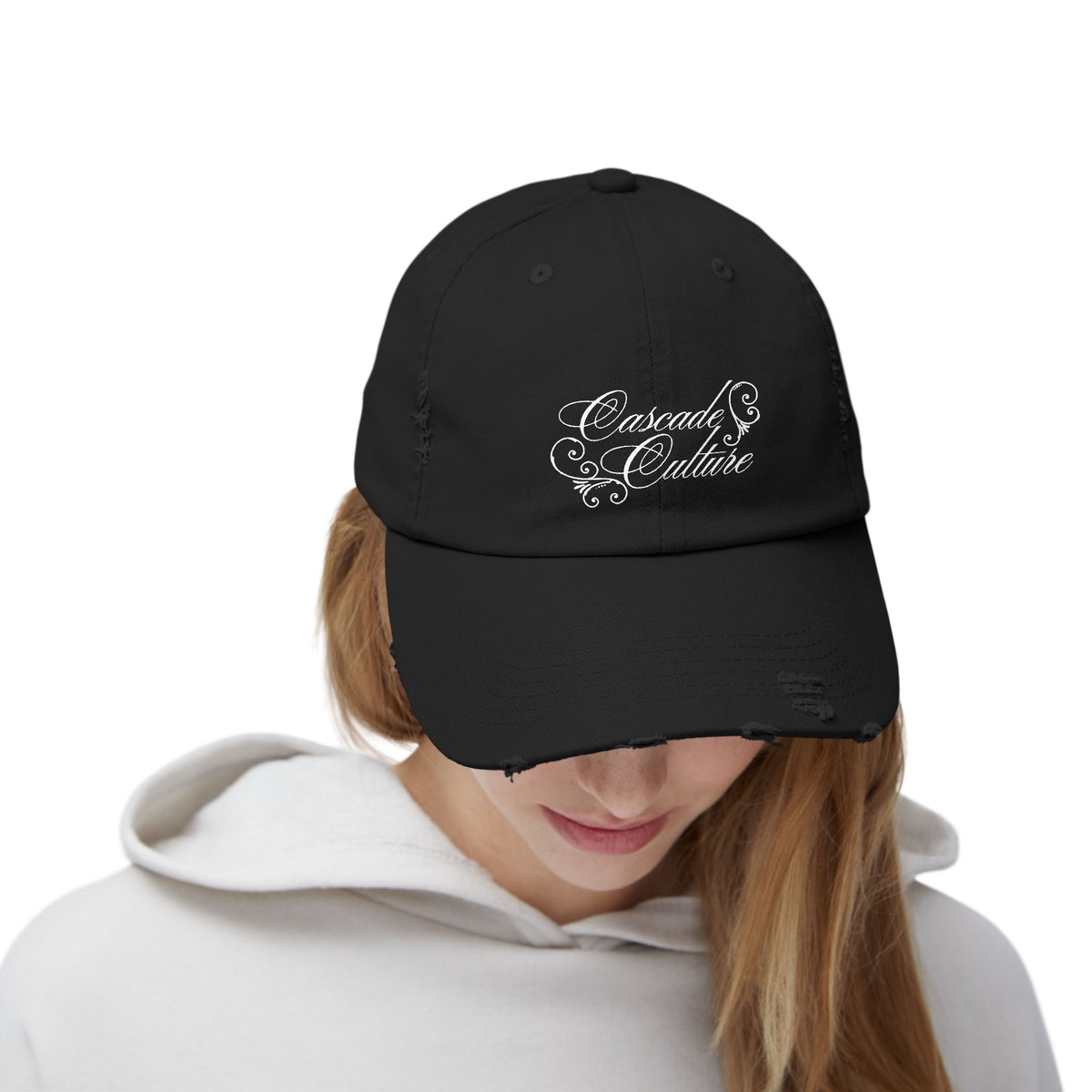 Distressed Embroidered Cap — 