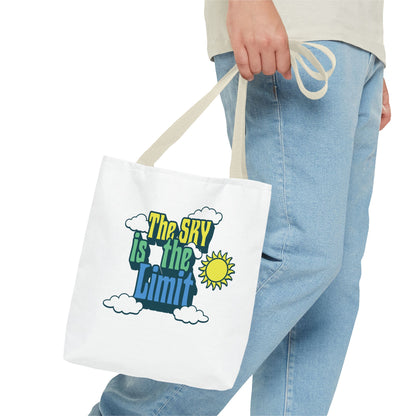 'The Sky Is The Limit' Tote Bag — Motivational Canvas Beach & Everyday Shopper