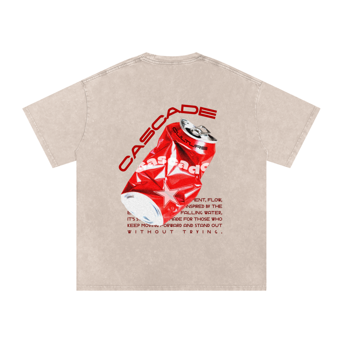 Washed Oversized Cascade Soda Can T-Shirt