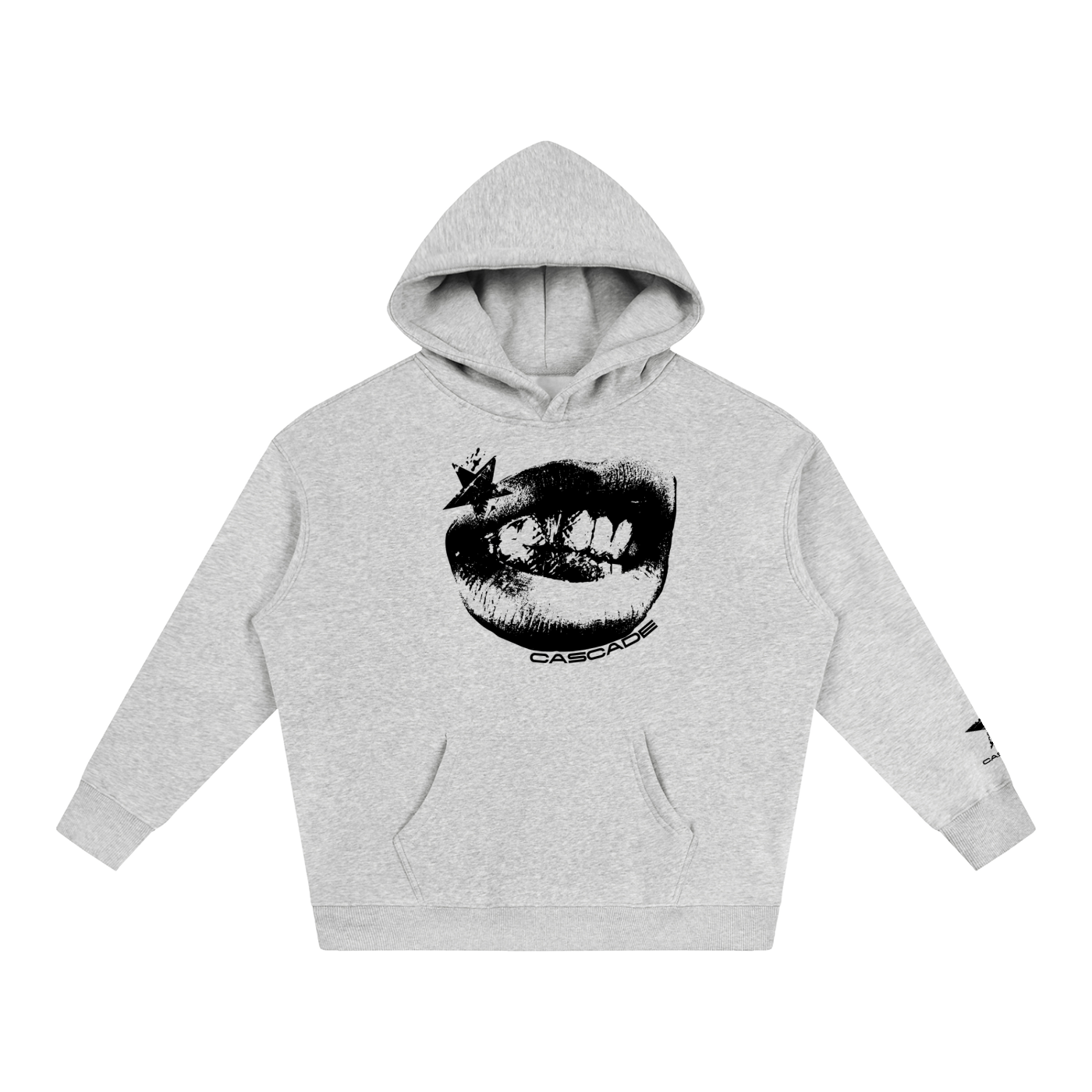 Oversize Fleeced Hoodie - Lip Print Hoodie